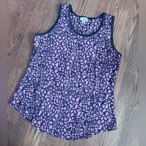 Lularoe Black & Pink  Leopard Print Tank Top - Burnout Fabric